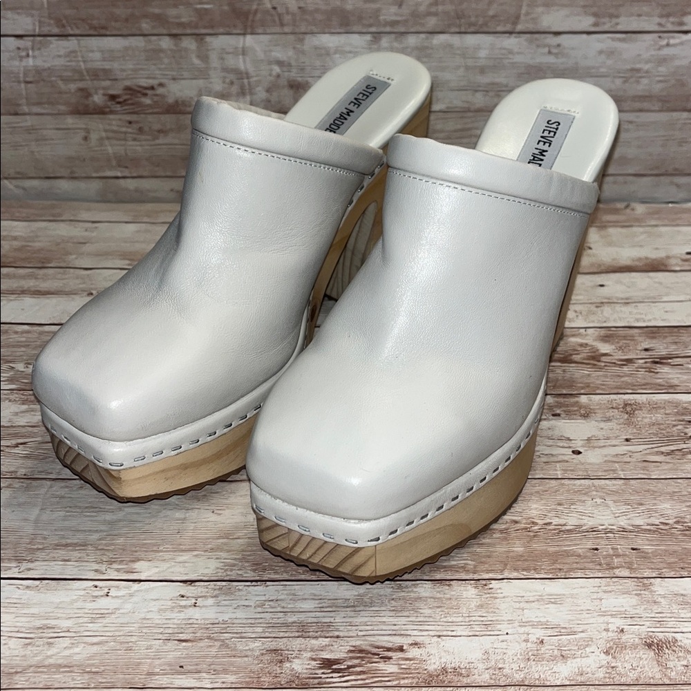 Steve Madden Alvara Women's Cream Platform Mules 10M